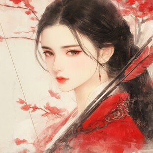 古风美女头像插画封面