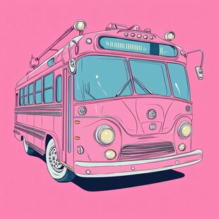 粉色巴士