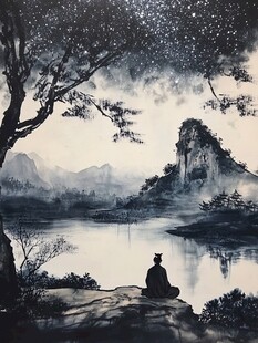 禅意画意境画水彩画