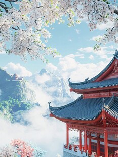 春山楼阁仙境