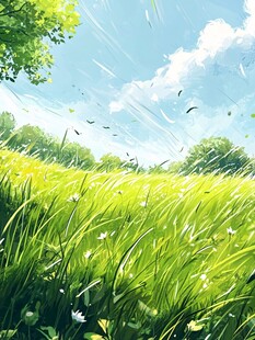节气插画草地