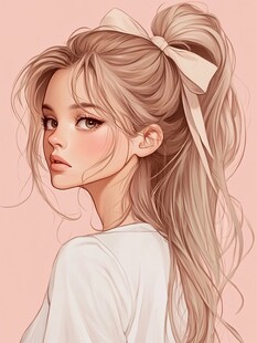 欧美风女孩插画