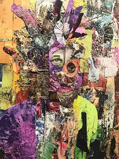 人脸色块拼接装饰画