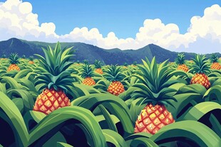 菠萝包装插画