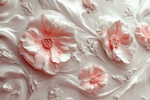 3d浮雕缤纷花卉