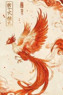 神鸟插画鸾鸟玄鸟朱雀