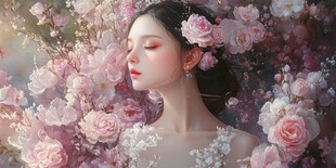 唯美少女与花系列