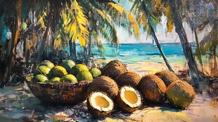 椰树油画
