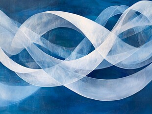 蓝色线条抽象画