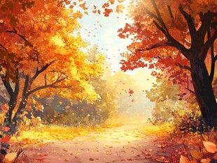 秋天美景插画