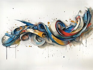 抽象装饰画飘带飞舞