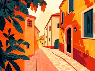西班牙风情插画