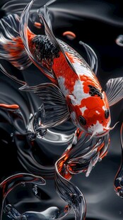 中式风格红鲤鱼