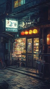 小卖部夜景