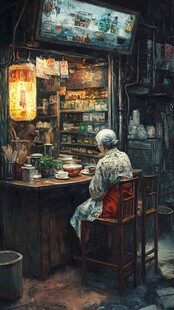 米粉店意境画