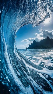 巨幅海浪浪花