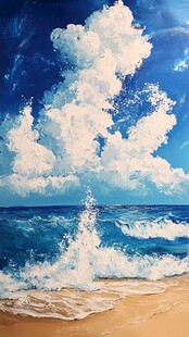 大海高清油画