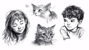 儿童素描像