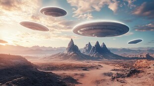 飞碟科幻电影背景