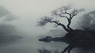 意境水墨古树