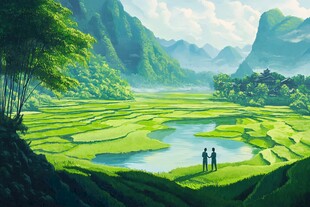 稻田鱼插画