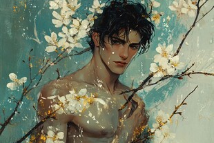 唯美男生插画