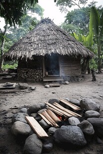 原始部落石屋