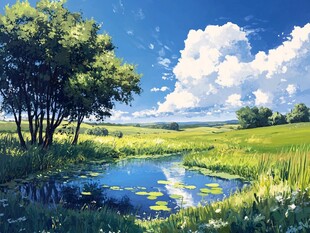 宽屏风景画