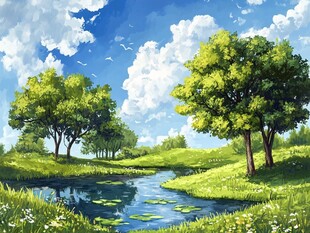 宽屏风景画