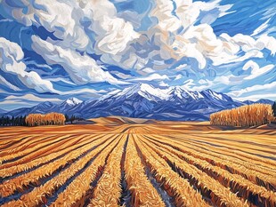麦田艺术画