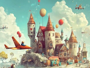 梦幻城堡插画