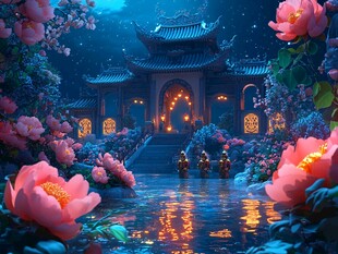 梦幻中秋节场景