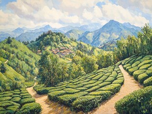 茶山油画