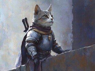 手绘勇敢的猫咪