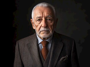 灰色的头发西装