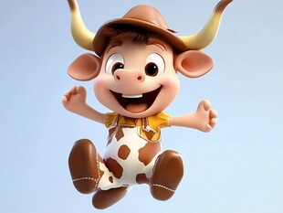 卡通小牛ip设计