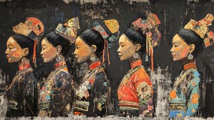 满族水彩