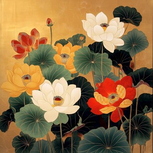 荷花图片素材下载壁画