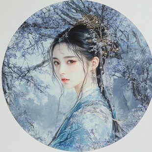 古风美女头像插画封面