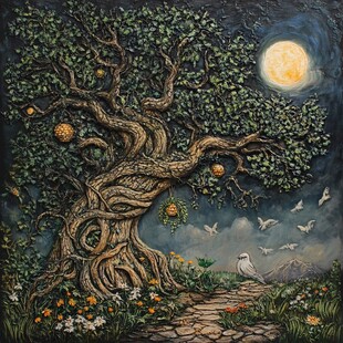 3d立体画苹果树