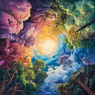 梦幻森林立体画