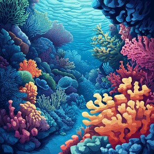 珊瑚礁插画