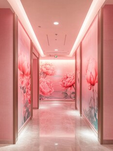 粉红色的梦幻长走廊