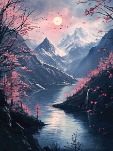 插画山水风景