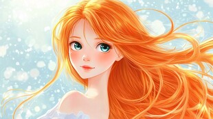 戴围巾的红发小姐姐