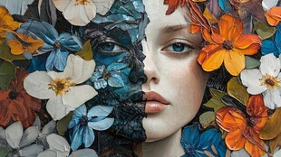 面部美容美容壁画