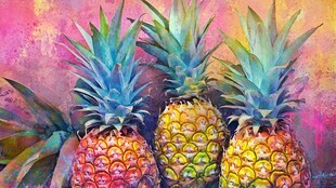 炫彩黑加仑凤梨壁纸