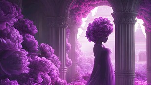 粉红宫殿插画幻想