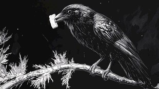 手绘鹰黑白创意挂画