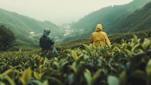 山间采茶
